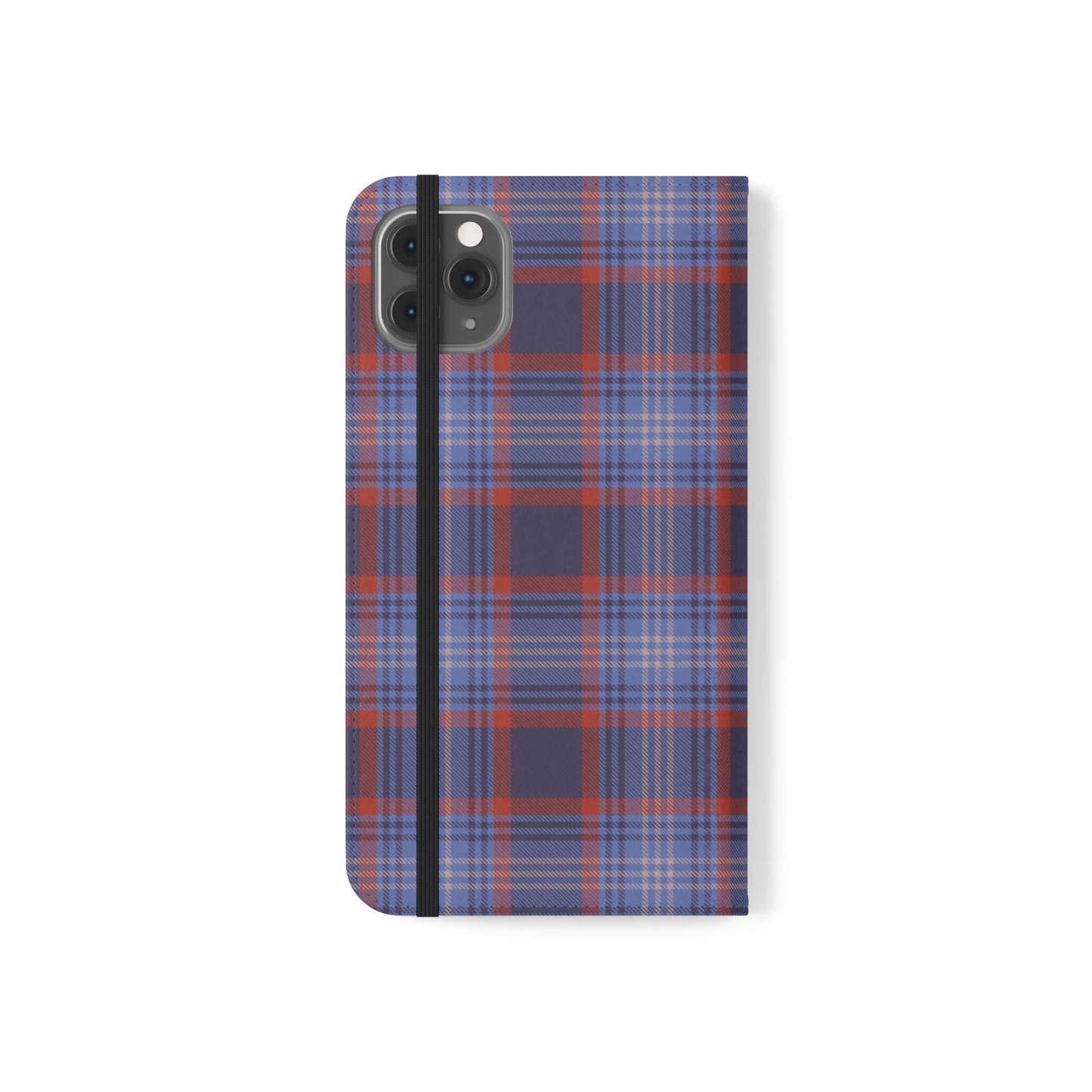 Tartan Flip Phone Case — Red & Purple Plaid Wallet Cover
