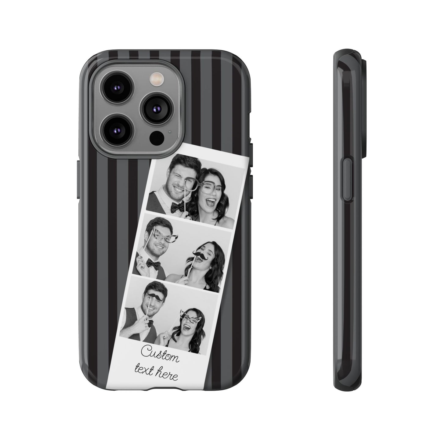 Customisable Three Image Retro Photobooth Design Tough Case for Apple iPhone, Samsung Galaxy and Google Pixel.