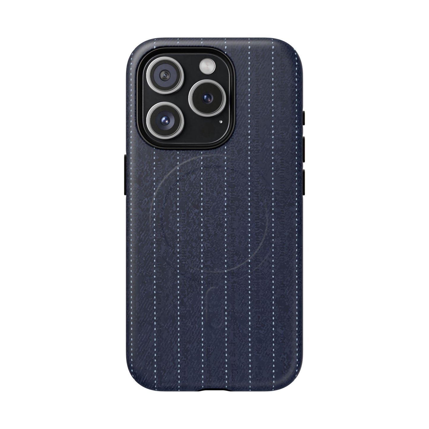MagSafe Tough Phone Case — Navy Pinstripe Magnetic Protective Cover