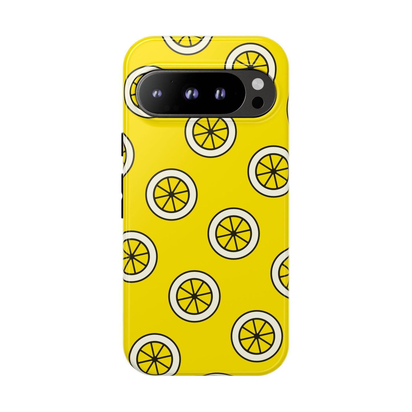 Yellow Lemon Pattern Tough Phone Case — Bright Citrus Protective Cover
