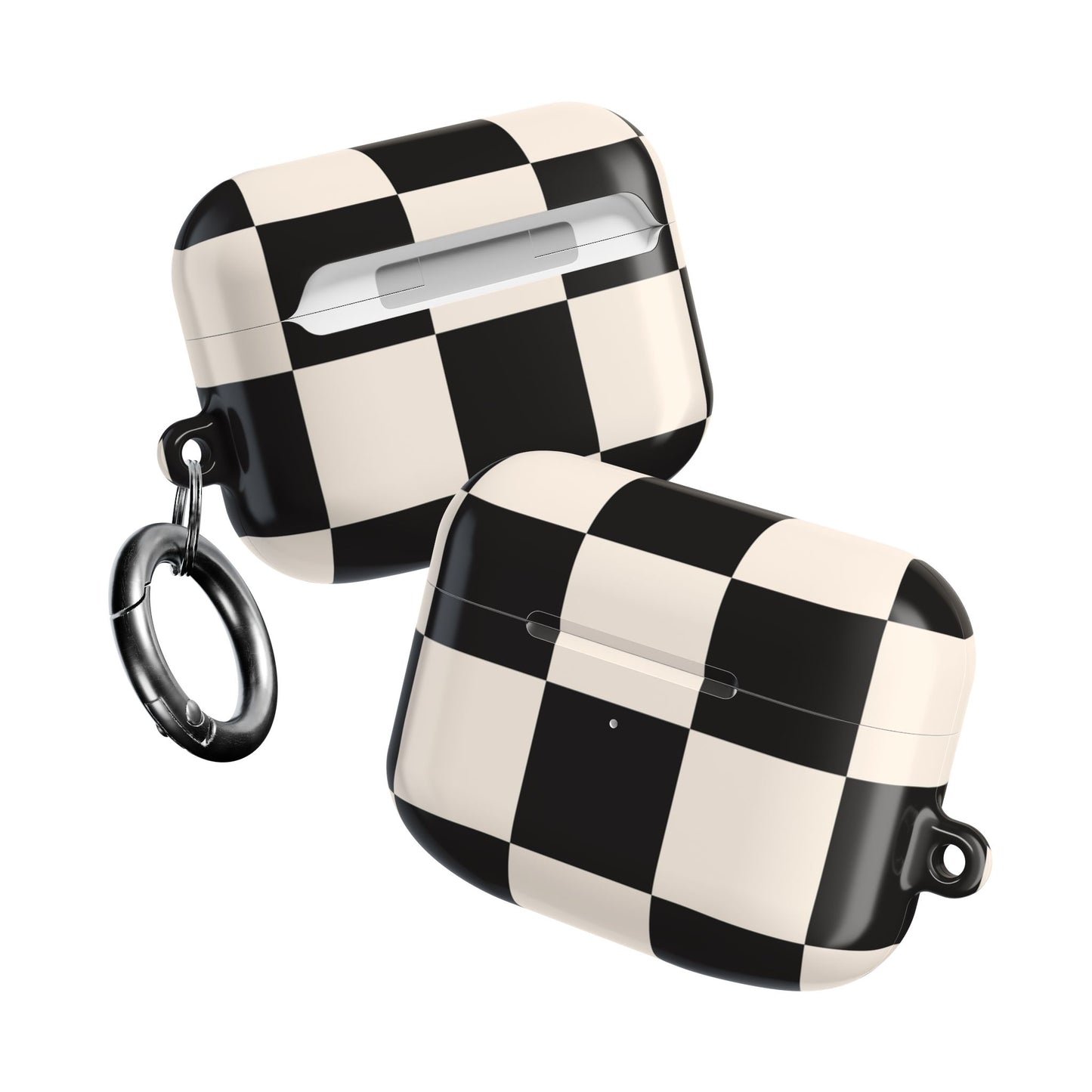 Ivory and Black Chequered AirPod Case — Protective Cover