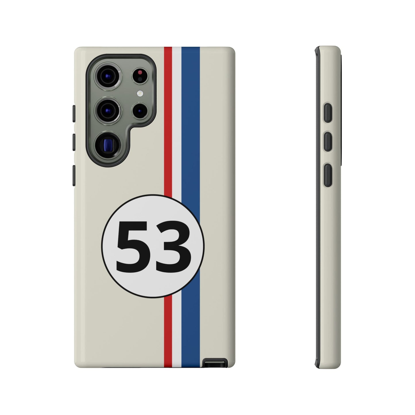 Racing Stripe Personalised Number Tough Phone Case for Apple iPhone, Samsung Galaxy and Google Pixel.