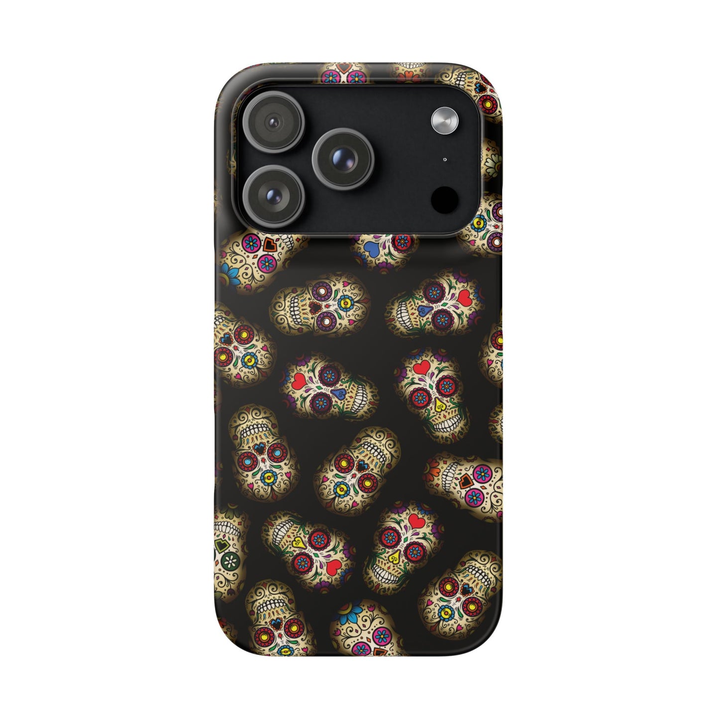 Sugar Skull — Day of the Dead Floral Slim Case for Apple iPhone, Samsung Galaxy and Google Pixel.