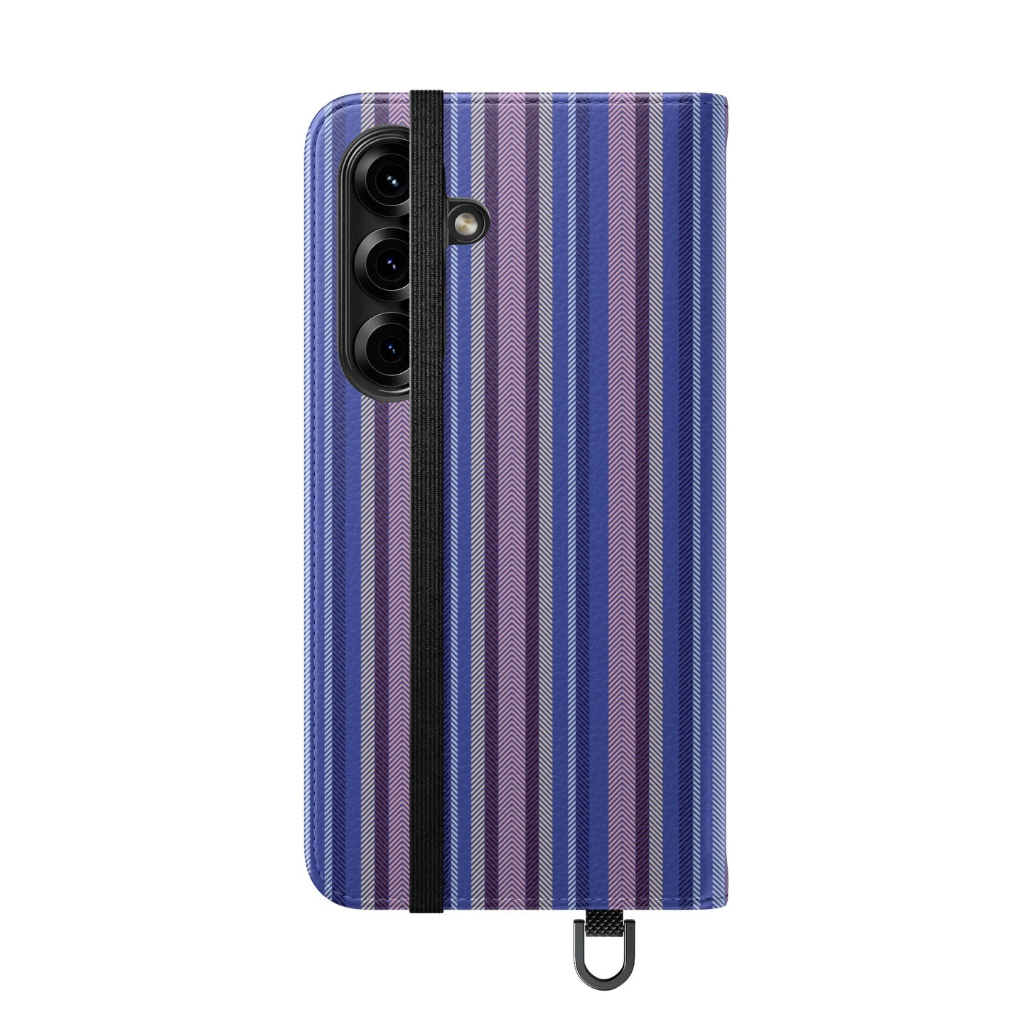 Striped Blue Flip Phone Case — Wallet Folio Phone Cover