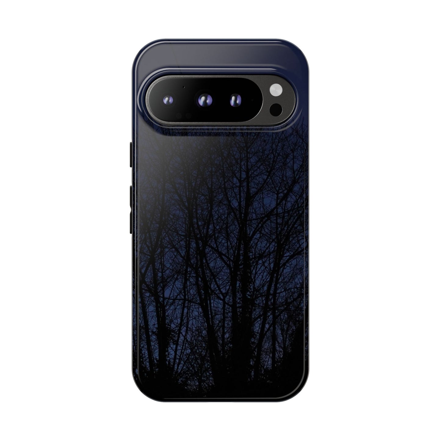 Night Forest Phone Case — Dark Tree Silhouette Protective Tough Case