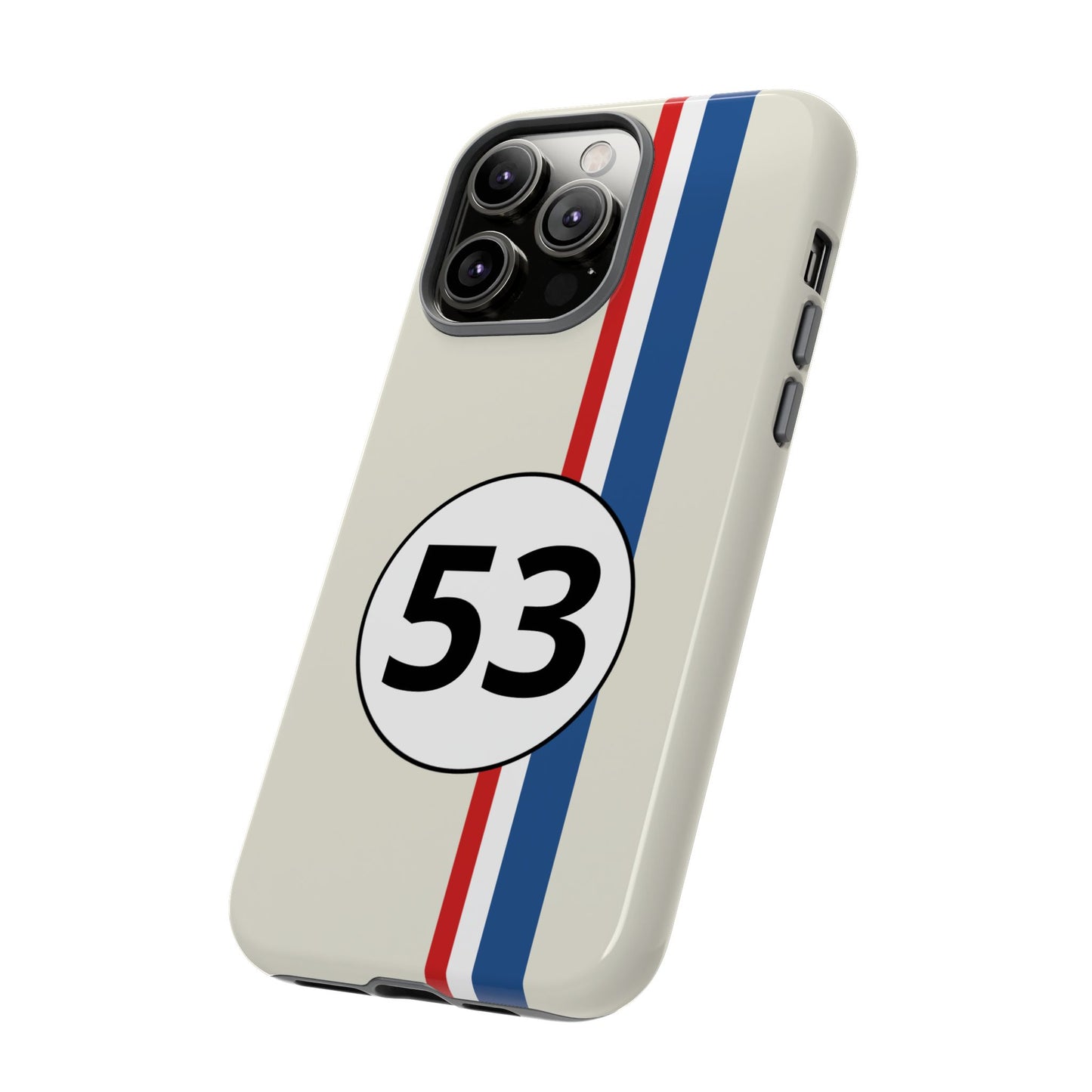 Racing Stripe Personalised Number Tough Phone Case for Apple iPhone, Samsung Galaxy and Google Pixel.