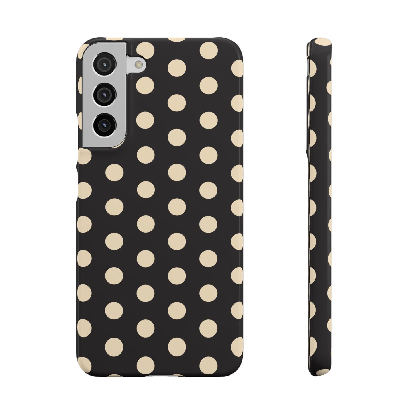 Polka Dot Snap Phone Case — Classic Black & Cream Retro Dots