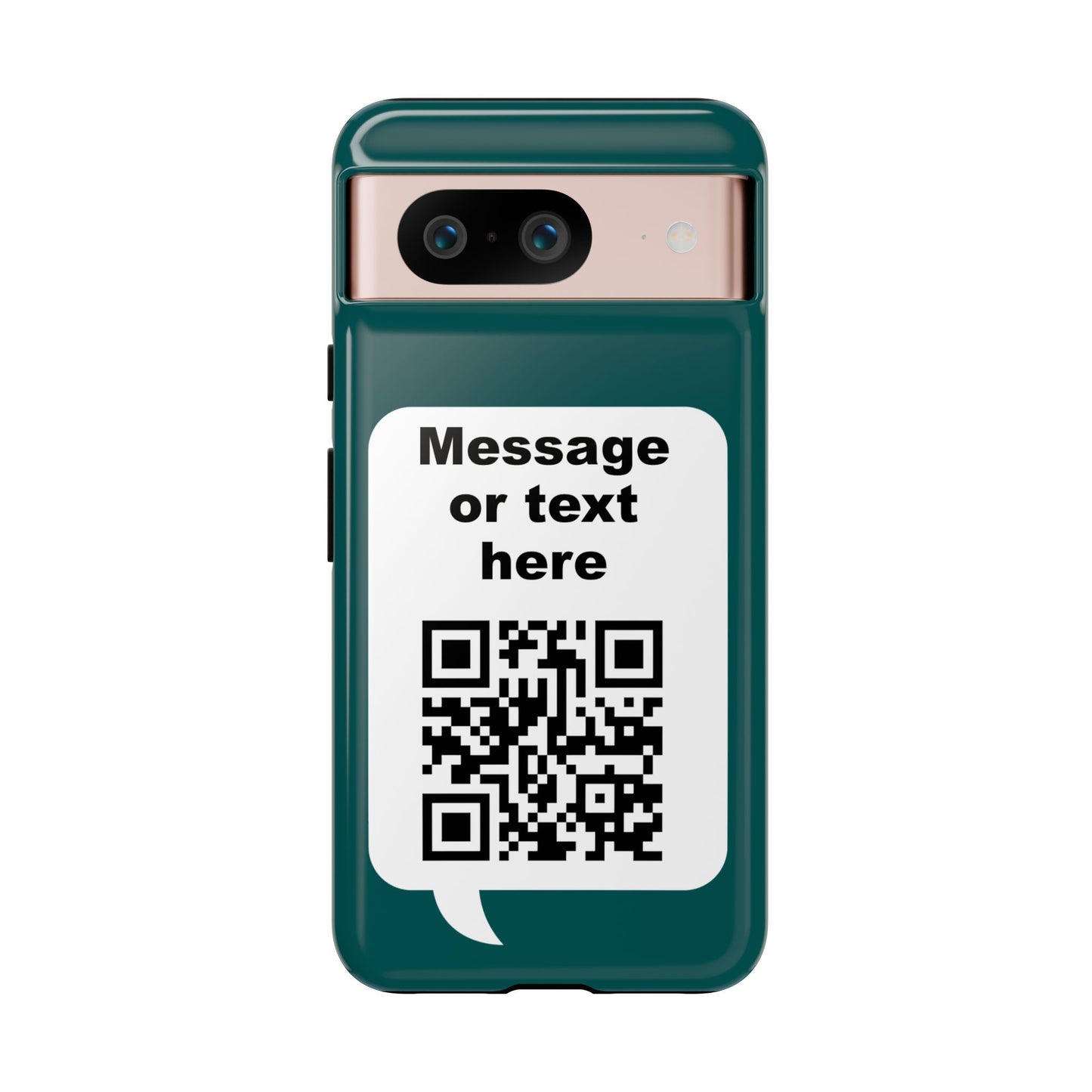 Custom QR Code Tough Phone Case — "Custom text" Contact Case