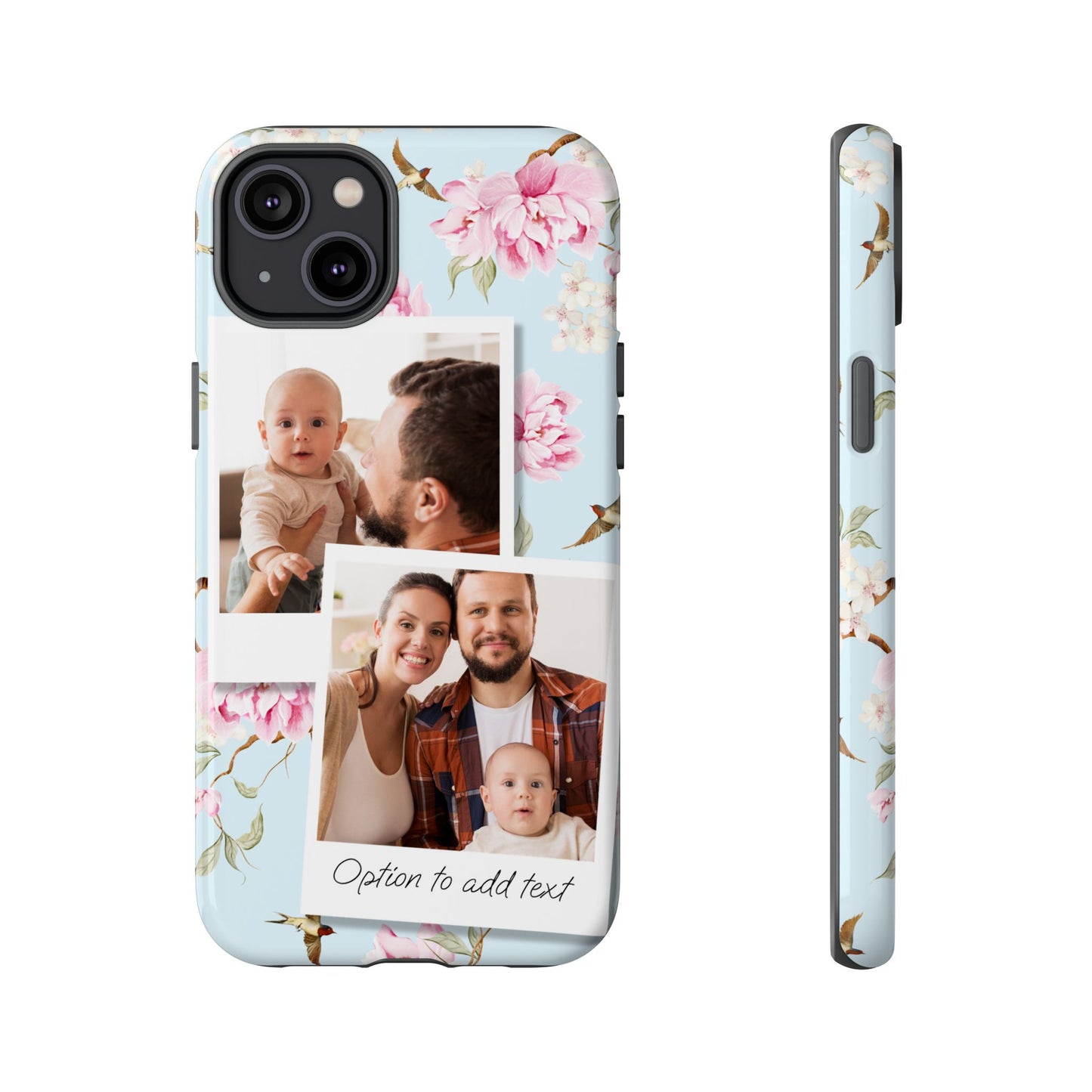 Two image Personalised Floral Photo Collage Tough Case — Personalised Family Phone Case