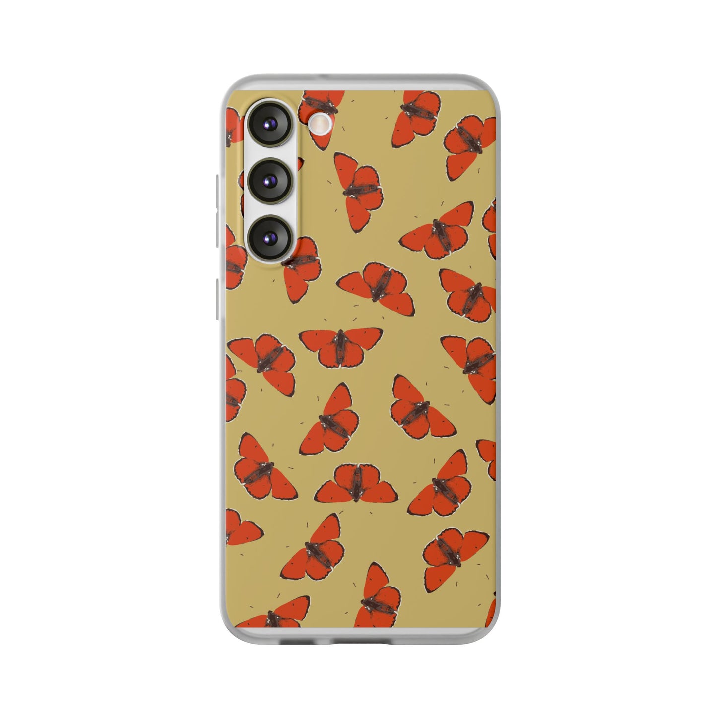 Butterfly Pattern Flexi Phone Case for Apple iPhone and Samsung Galaxy.