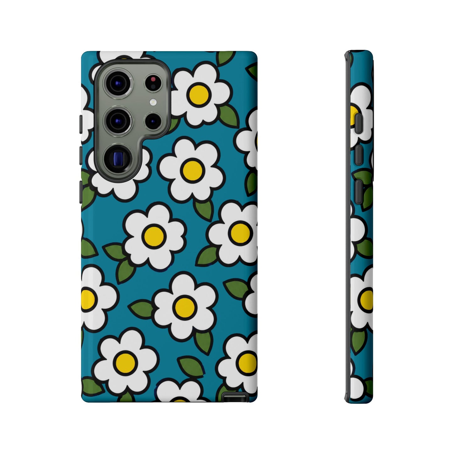 Blue Daisy Tough Phone Case — Floral Protective iPhone Cover