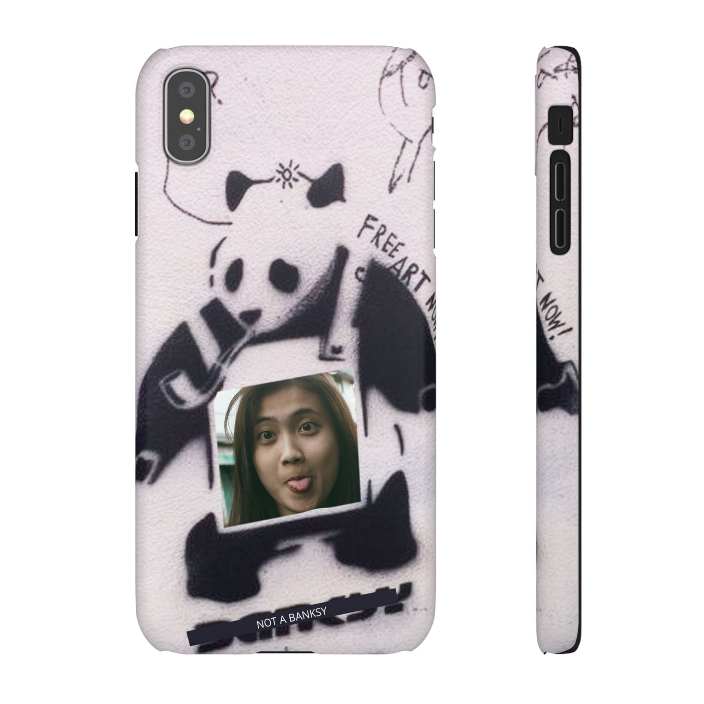 Single Image Personalised Panda Stencil Slim Phone Case for Apple iPhone, Samsung Galaxy and Google Pixel.