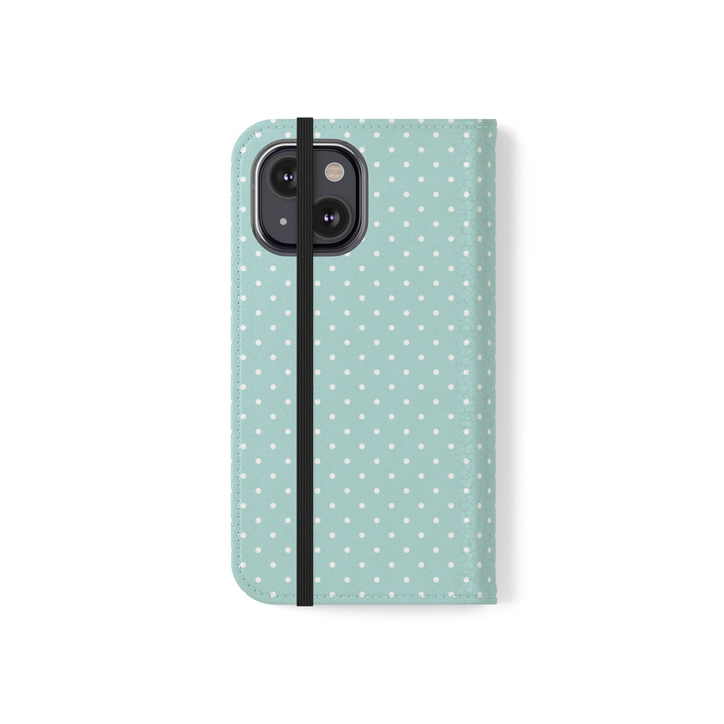 Polka Dot Flip Phone Case — Pastel Blue Polka Dot Wallet Cover