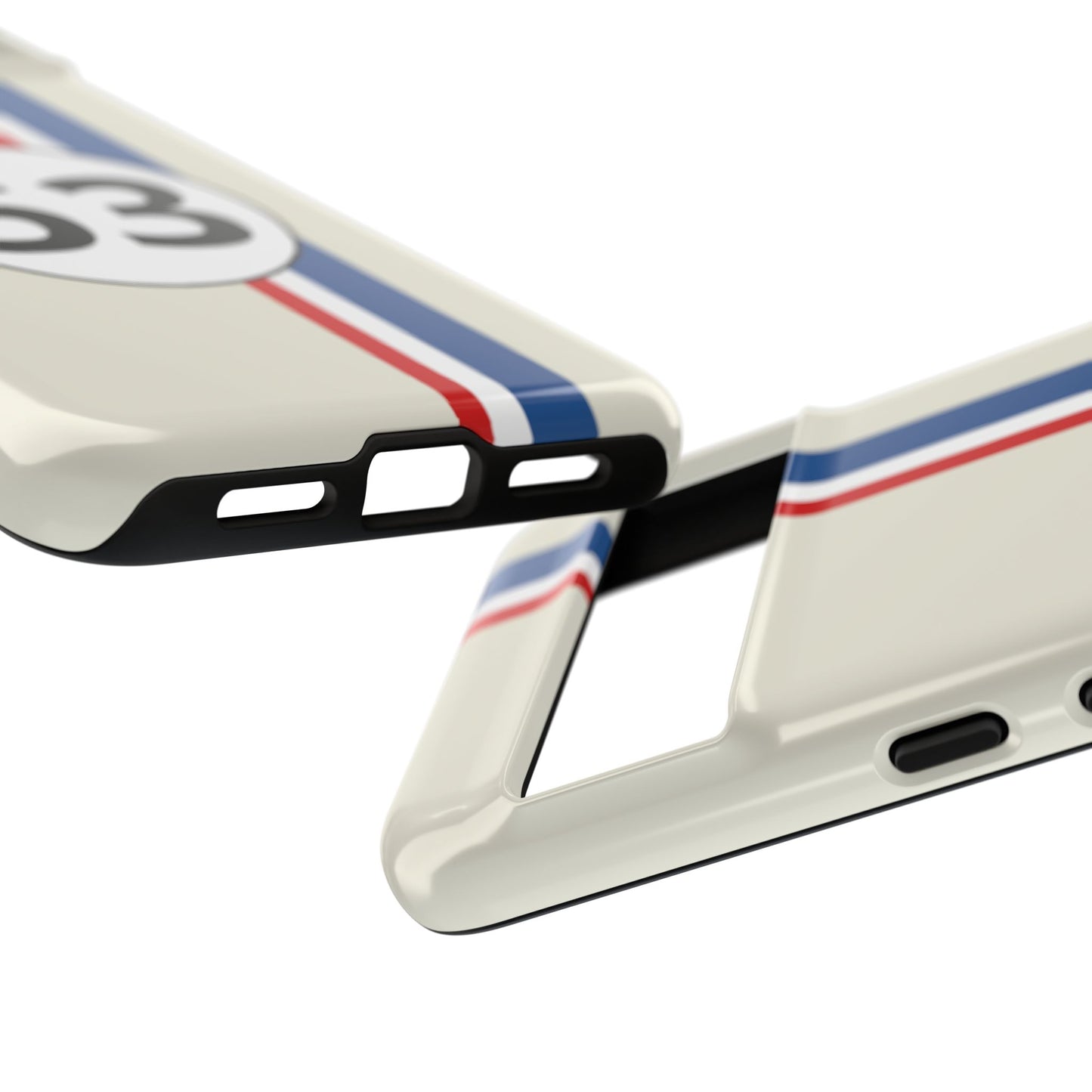 Racing Stripe Personalised Number Tough Phone Case for Apple iPhone, Samsung Galaxy and Google Pixel.