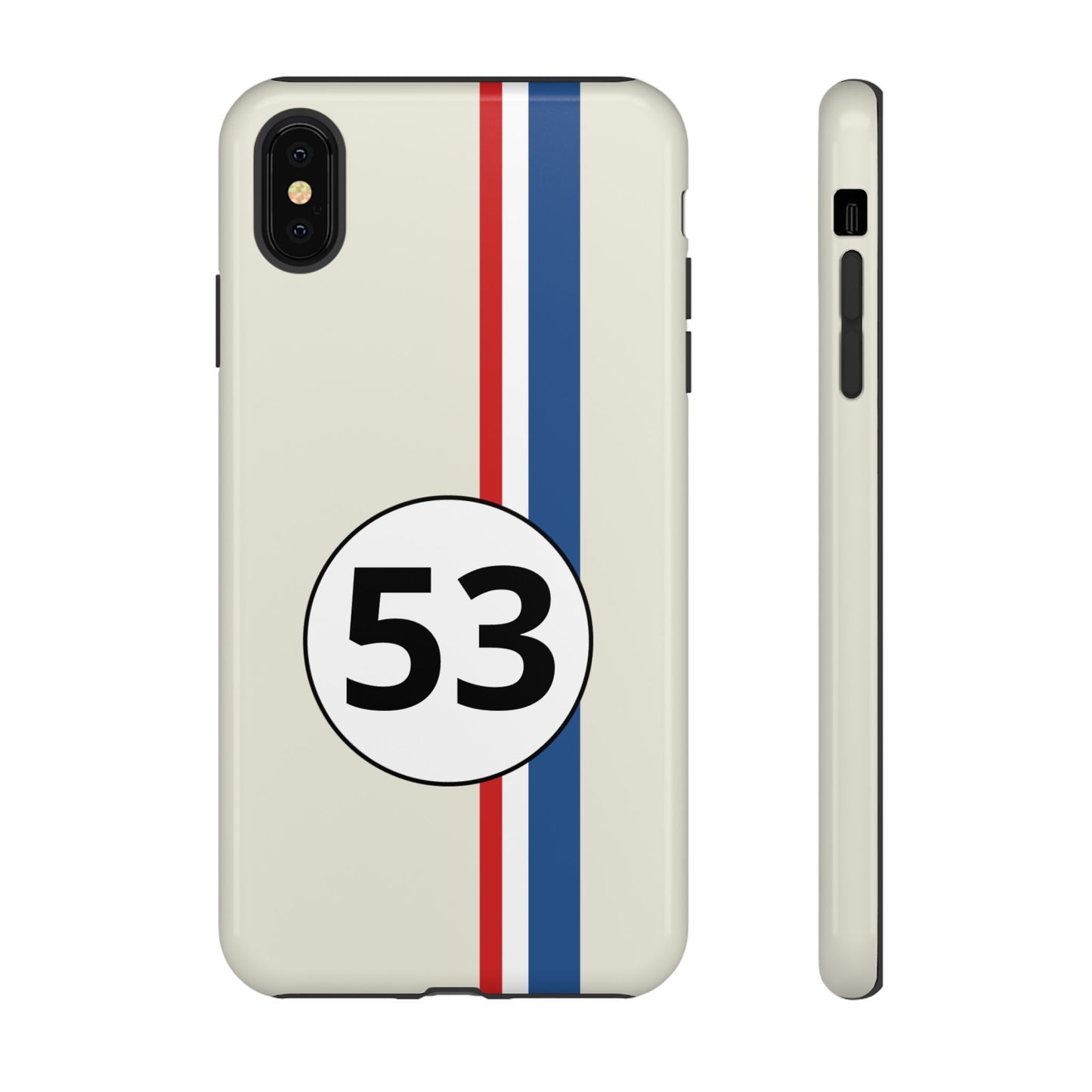 Racing Stripe Personalised Number Tough Phone Case for Apple iPhone, Samsung Galaxy and Google Pixel.