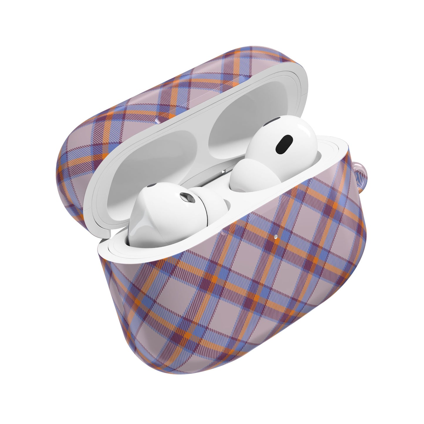 Orange, Blue and Purple Tartan AirPod Case — Classic Orange, Blue and Purple Plaid Protective Cover