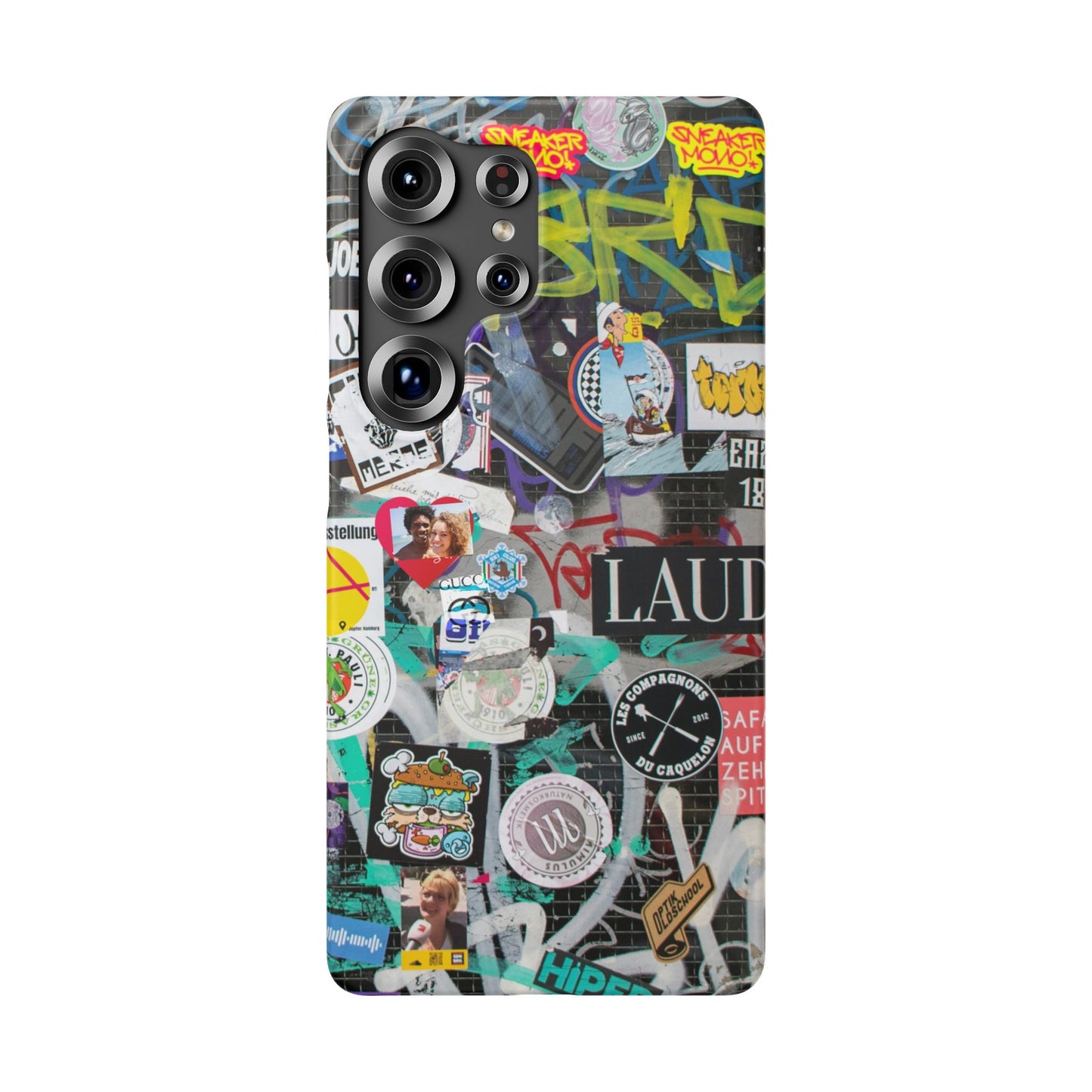 Sticker Bomb Personalised Graffiti Slim Phone Case for Apple iPhone, Samsung Galaxy and Google Pixel.