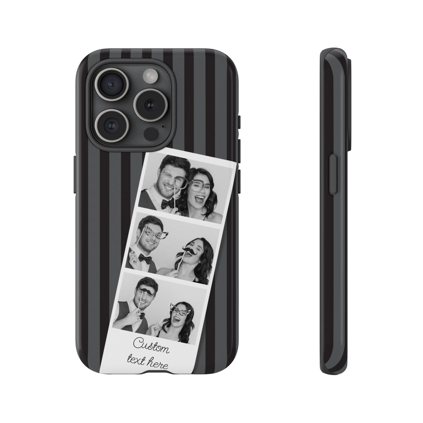 Customisable Three Image Retro Photobooth Design Tough Case for Apple iPhone, Samsung Galaxy and Google Pixel.
