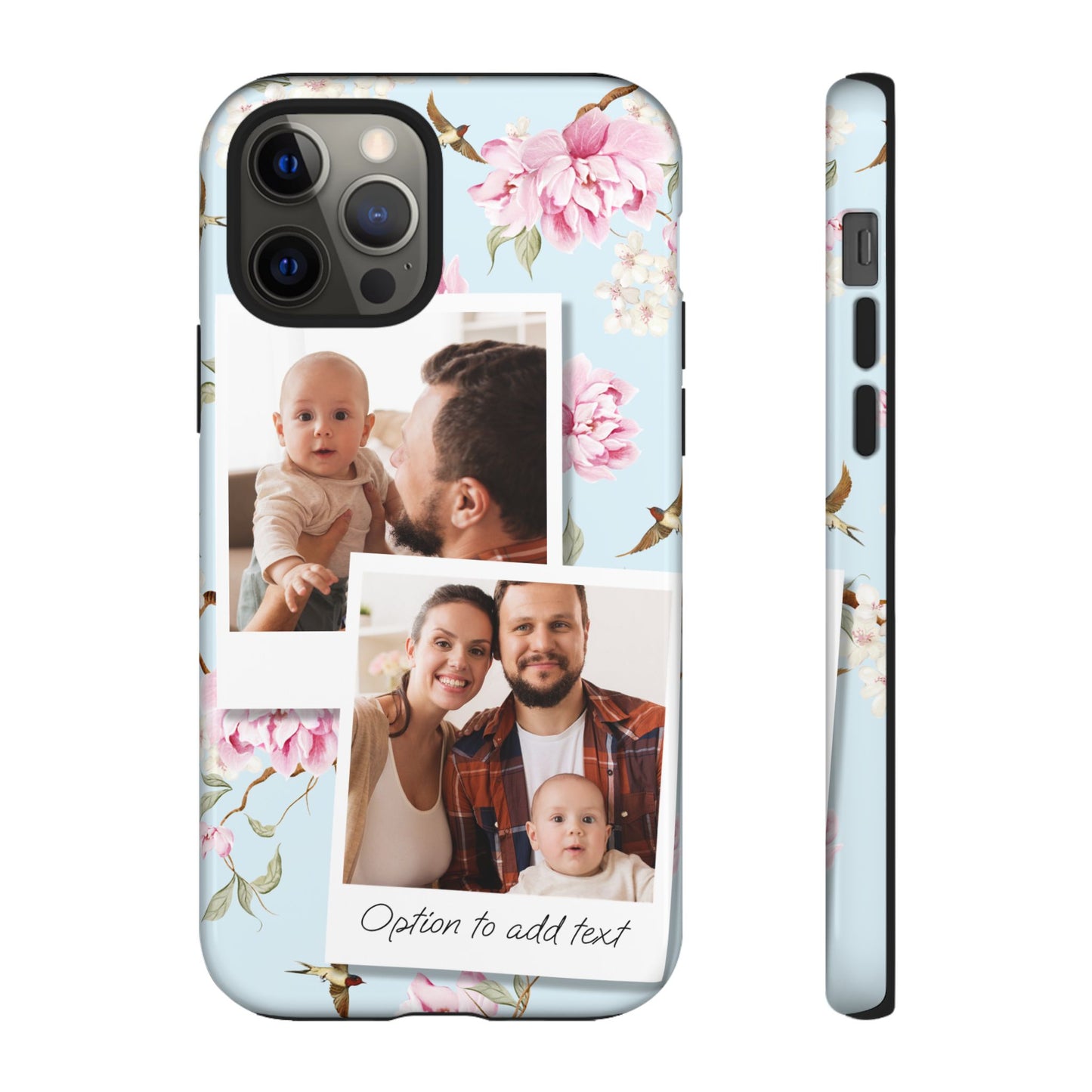 Two image Personalised Floral Photo Collage Tough Case — Personalised Family Phone Case