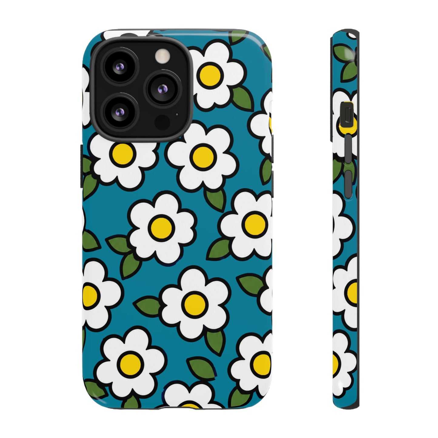 Blue Daisy Tough Phone Case — Floral Protective iPhone Cover