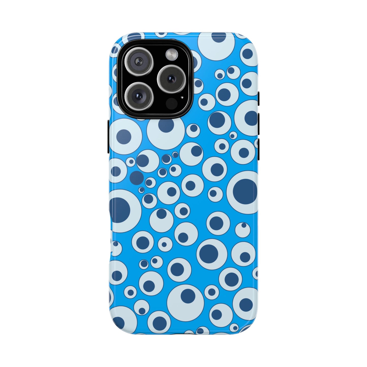 Blue Bubble Pattern Tough Phone Case — Retro Pop Circles Design