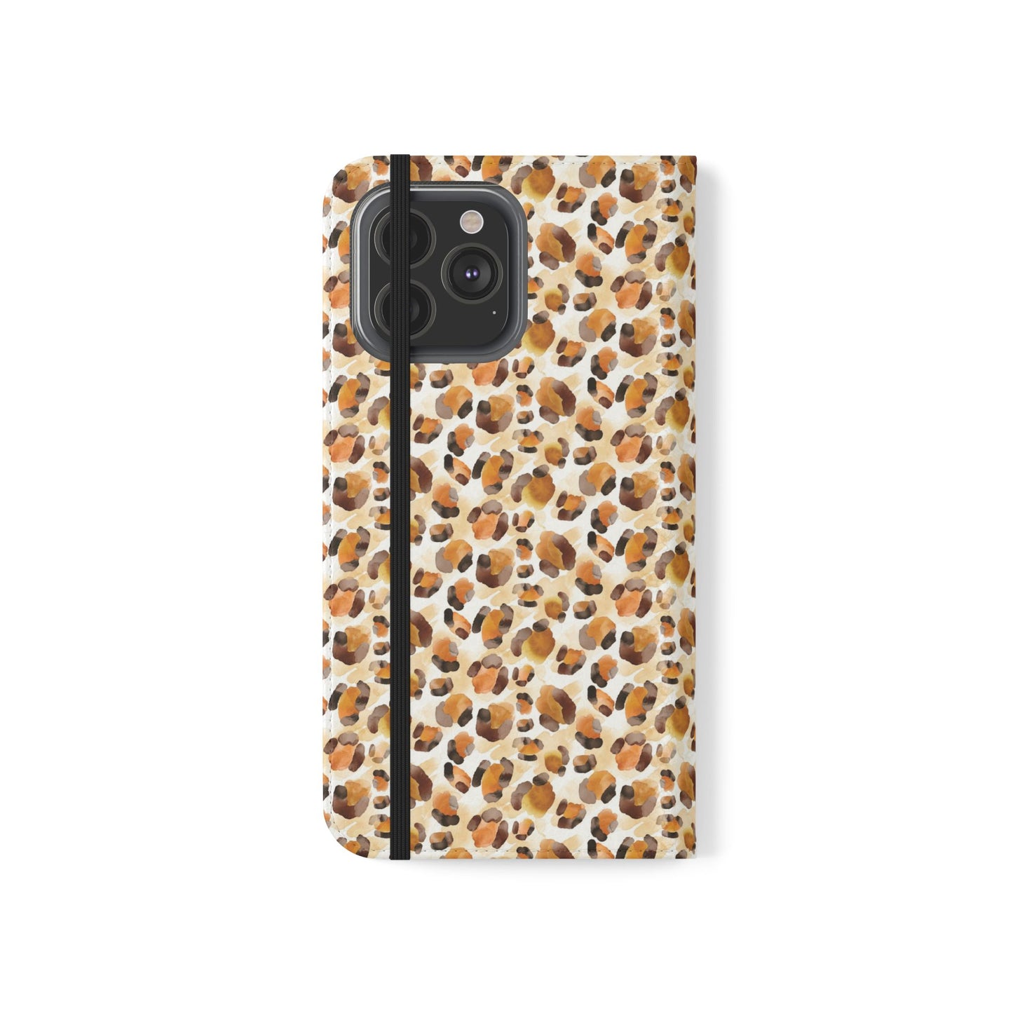 Leopard Print Flip Phone Case — Wallet Flip Case with Card Slots