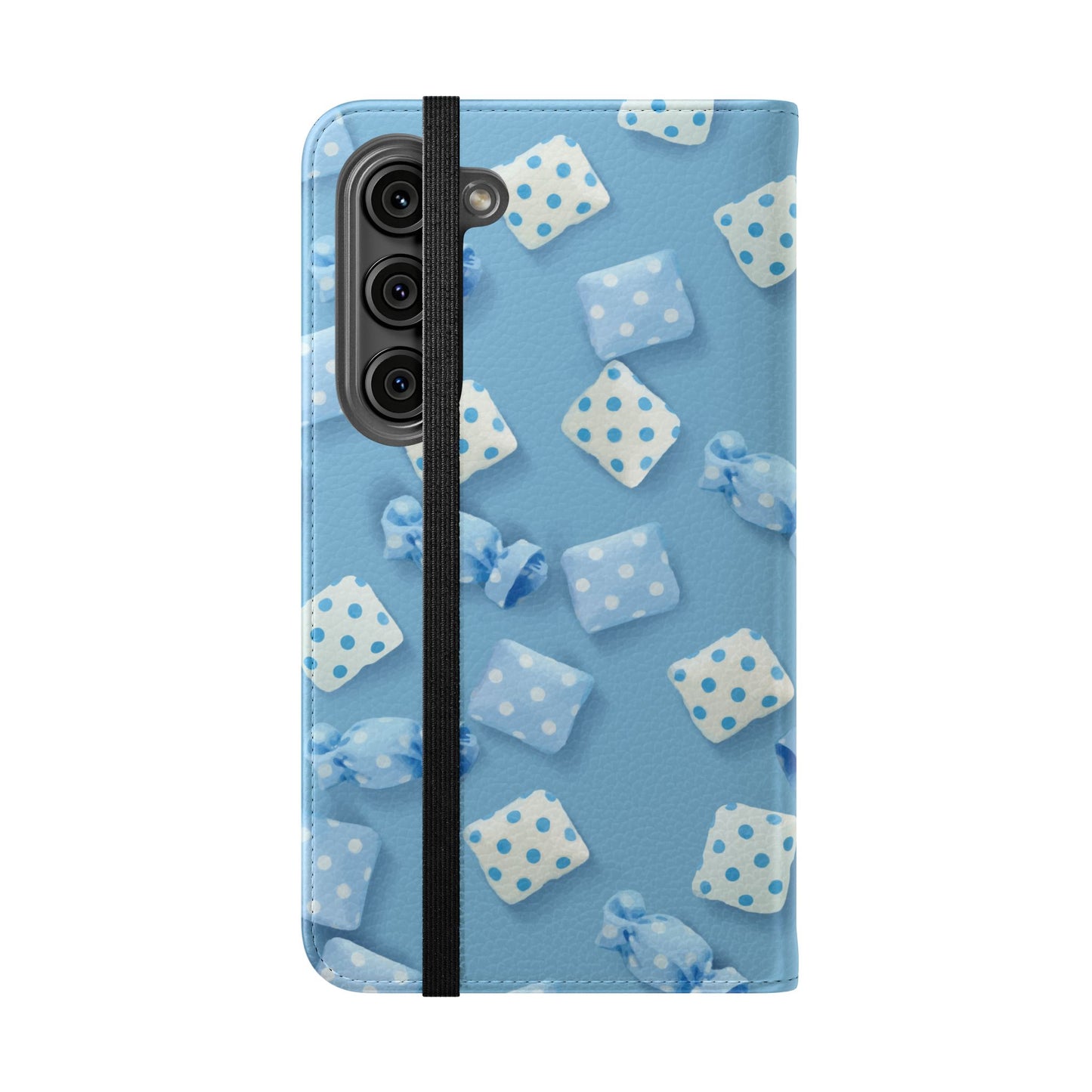Pastel Blue Fabric Candy Flip Phone Case — Candy Wallet Cover