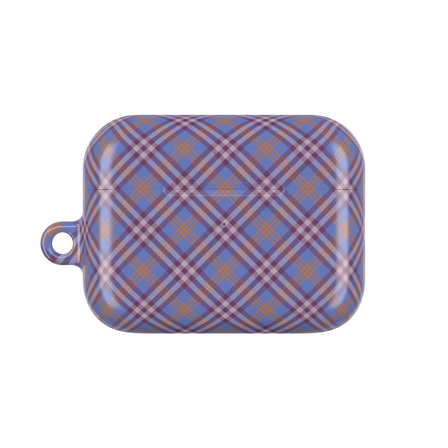 Orange and Violet Tartan AirPod Case — Classic Orange and Violet Plaid Protective Cover