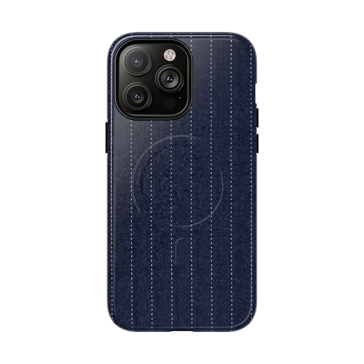 MagSafe Tough Phone Case — Navy Pinstripe Magnetic Protective Cover