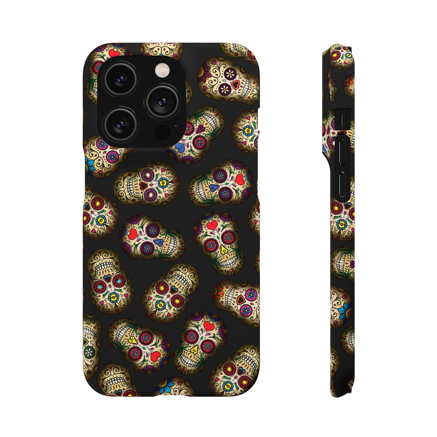 Sugar Skull — Day of the Dead Floral Slim Case for Apple iPhone, Samsung Galaxy and Google Pixel.