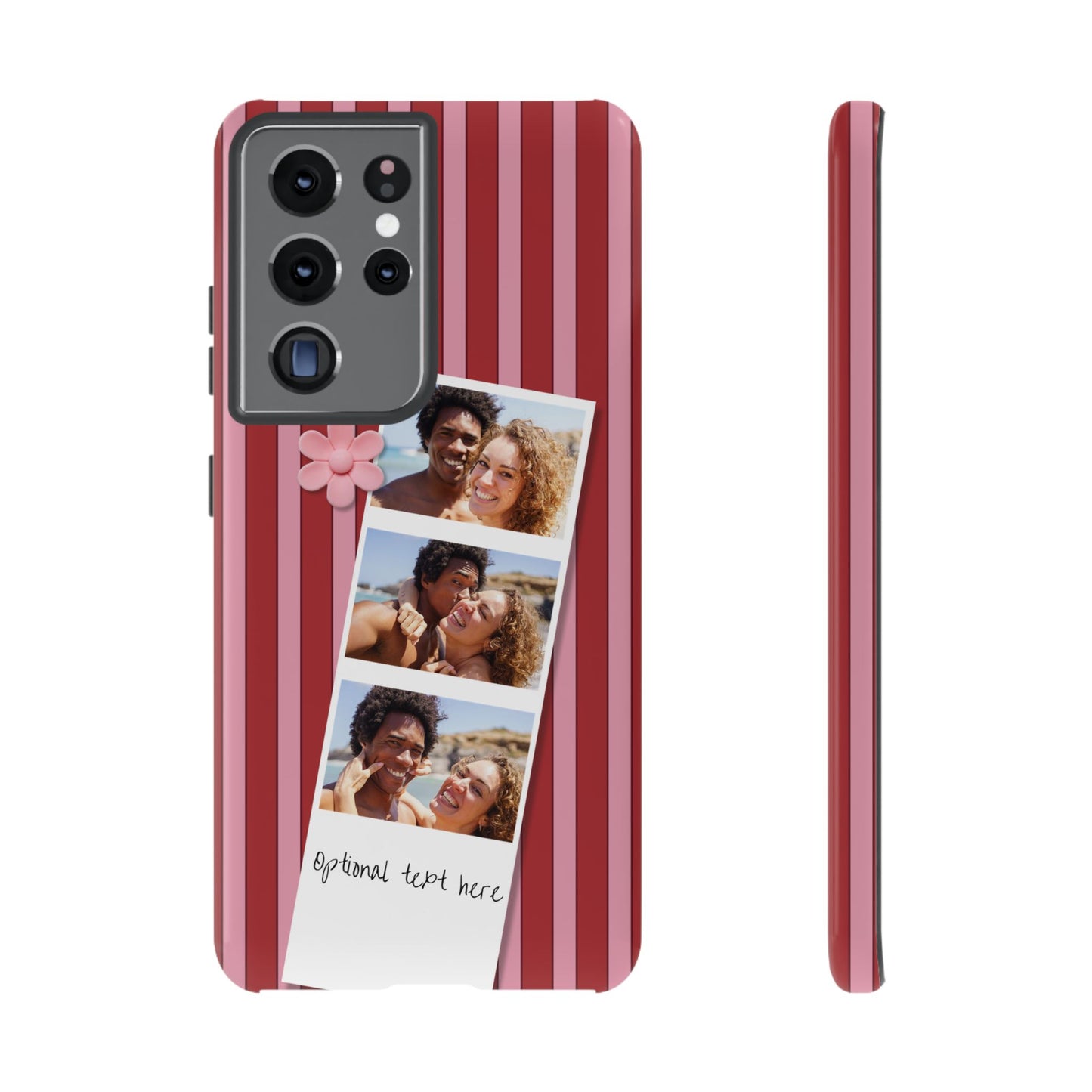 Customisable Three Photo Personalised Collage Tough Phone Case for Apple iPhone, Samsung Galaxy and Google Pixel.