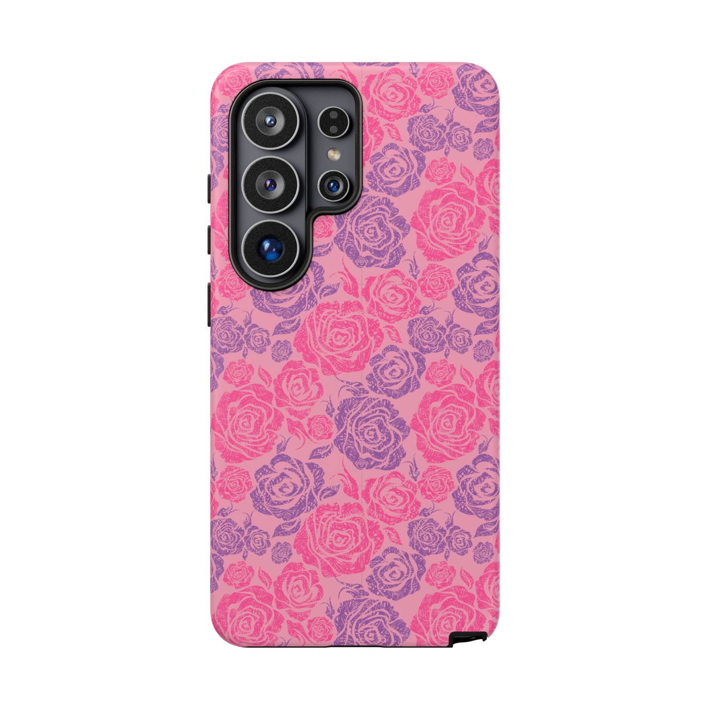 Pink & Lavender Rose Pattern Tough Phone Case