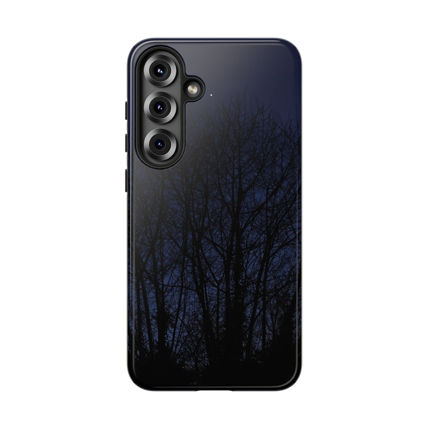 Night Forest Phone Case — Dark Tree Silhouette Protective Tough Case