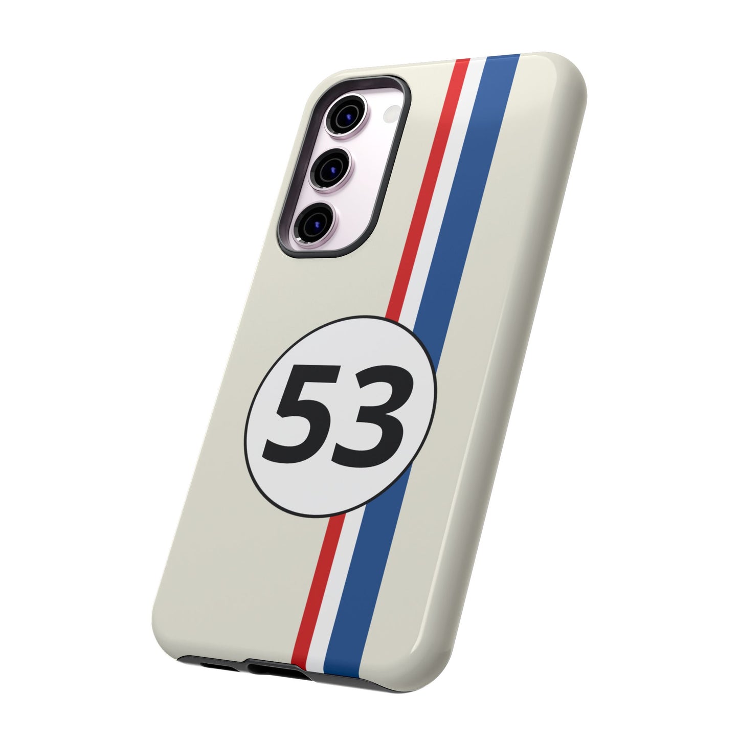 Racing Stripe Personalised Number Tough Phone Case for Apple iPhone, Samsung Galaxy and Google Pixel.