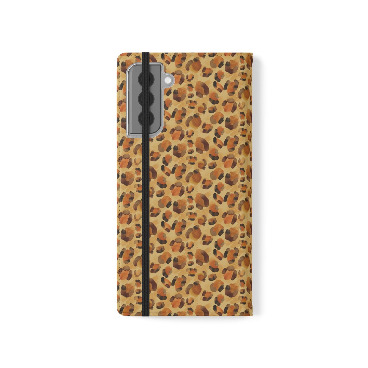 Leopard Print Flip Phone Case — Cardholder Wallet Folio