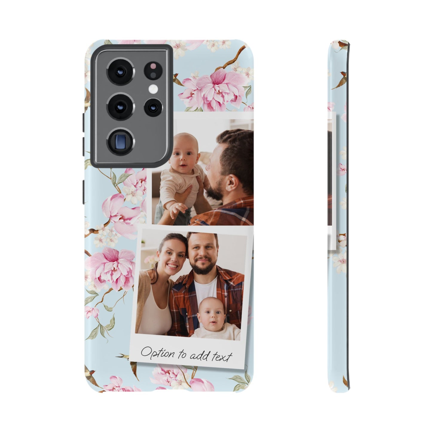 Two image Personalised Floral Photo Collage Tough Case — Personalised Family Phone Case