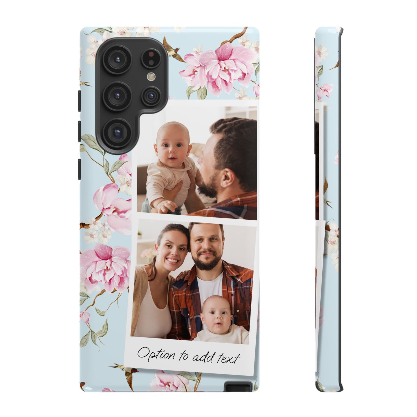 Two image Personalised Floral Photo Collage Tough Case — Personalised Family Phone Case