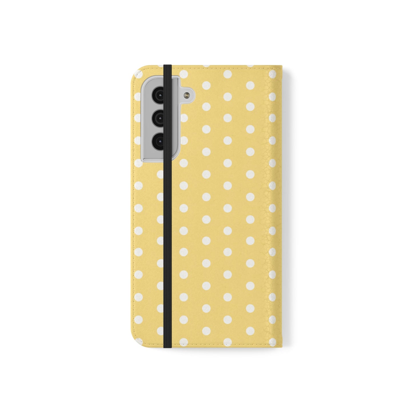 Polka Dot Flip Phone Case — Yellow Polka Dot Wallet Cover