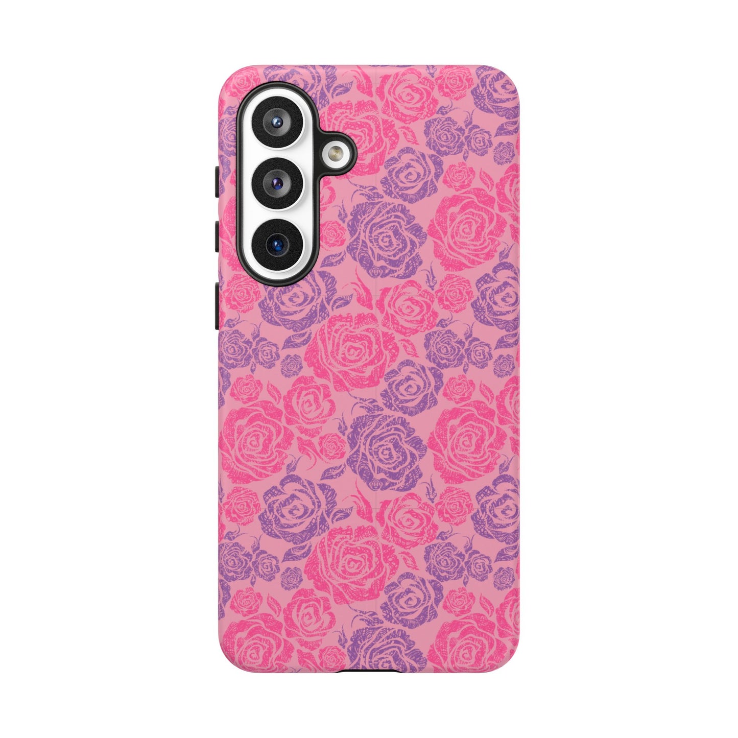 Pink & Lavender Rose Pattern Tough Phone Case
