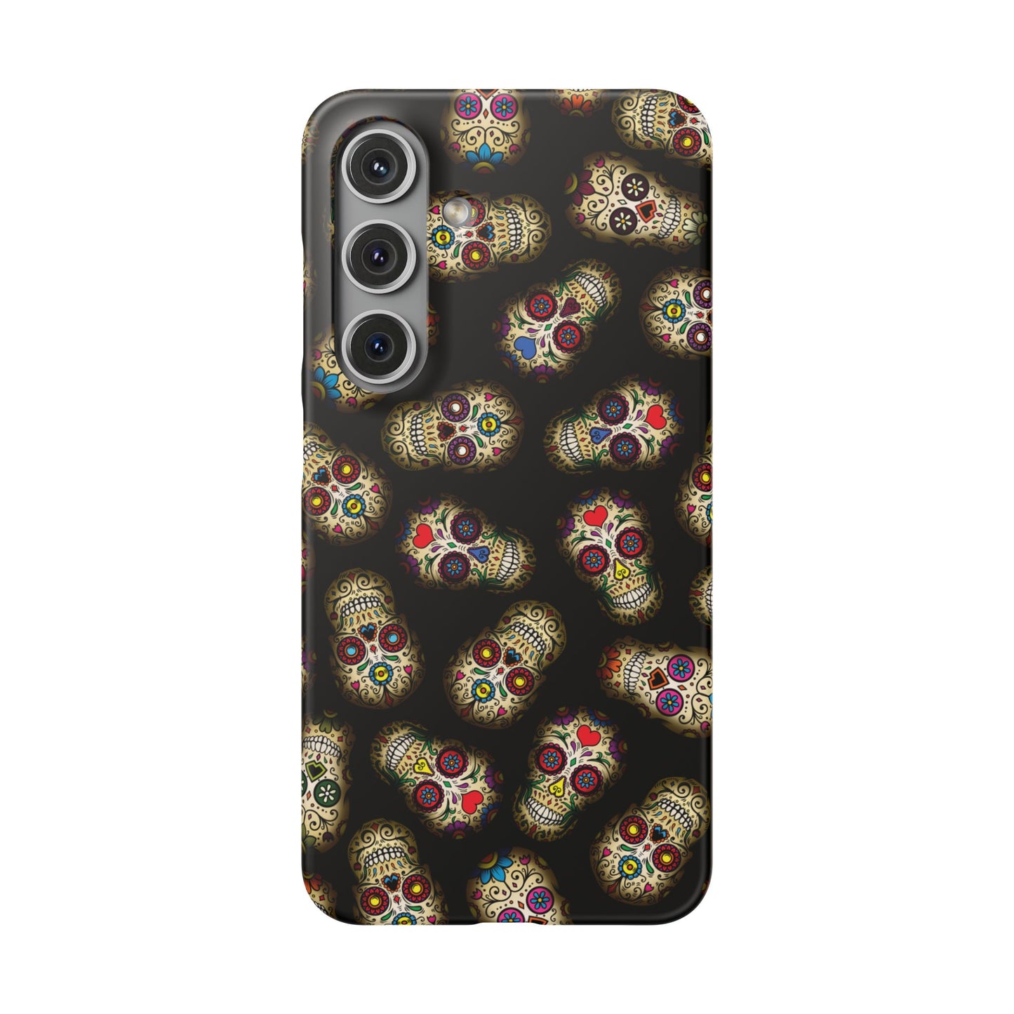 Sugar Skull — Day of the Dead Floral Slim Case for Apple iPhone, Samsung Galaxy and Google Pixel.