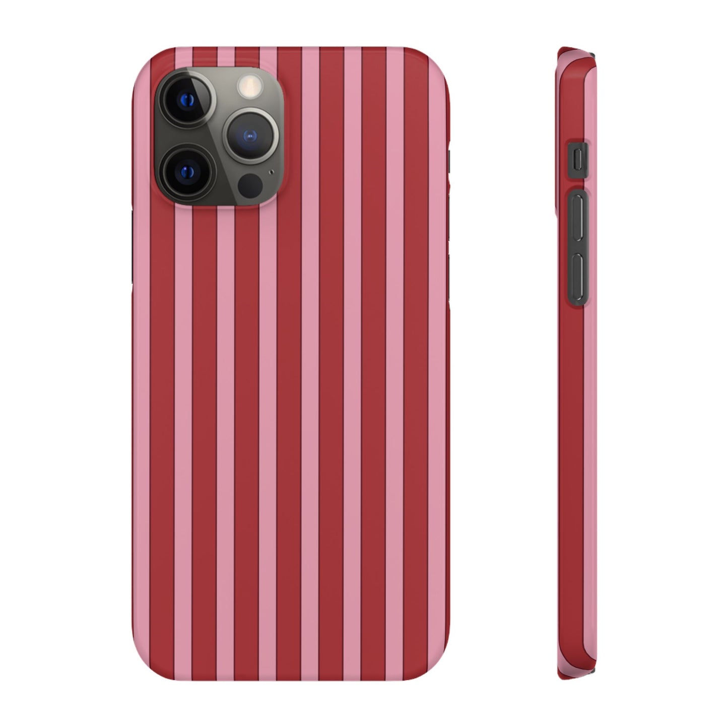 Striped Red Snap Phone Case — Slim Phone Cover for Apple iPhone and Samsung Galaxy.