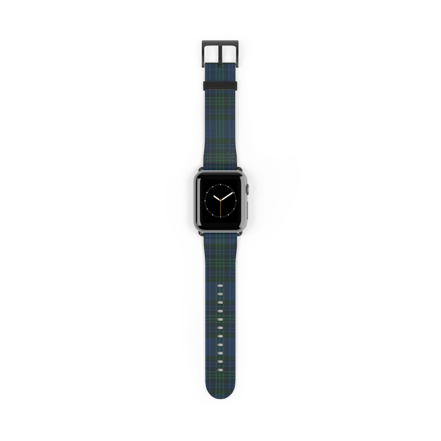 Tartan plaid watch band in classic green and black, Scottish tartan style, for Apple Watch, casual and formal wear