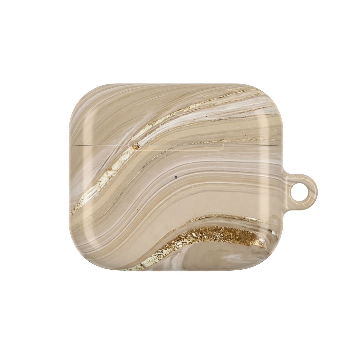 Marble Swirl AirPod Case — Beige Gold Art Pattern