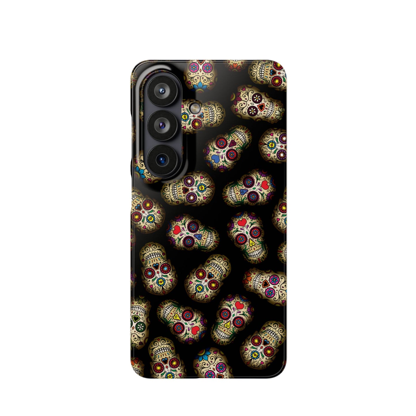 Sugar Skull — Day of the Dead Floral Slim Case for Apple iPhone, Samsung Galaxy and Google Pixel.