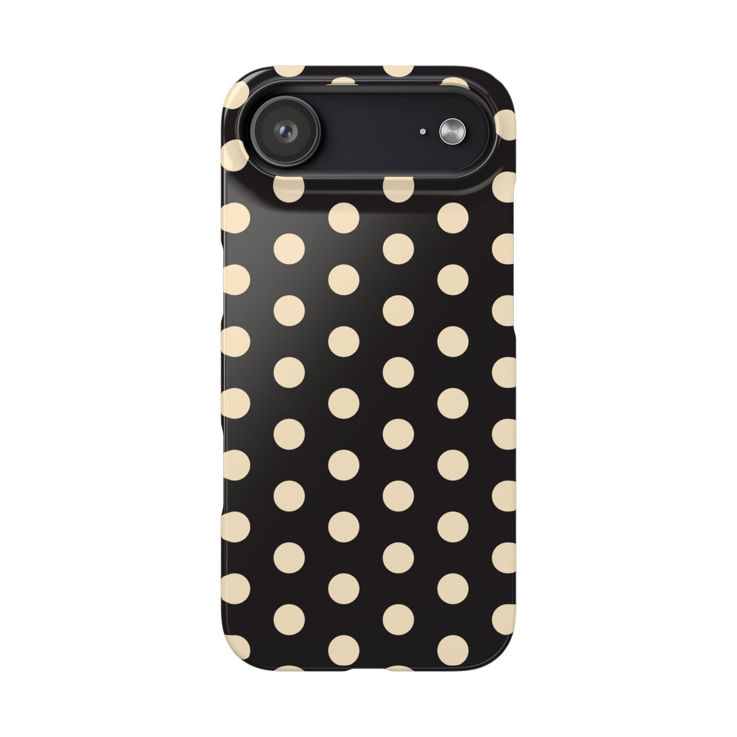 Polka Dot Snap Phone Case — Classic Black & Cream Retro Dots