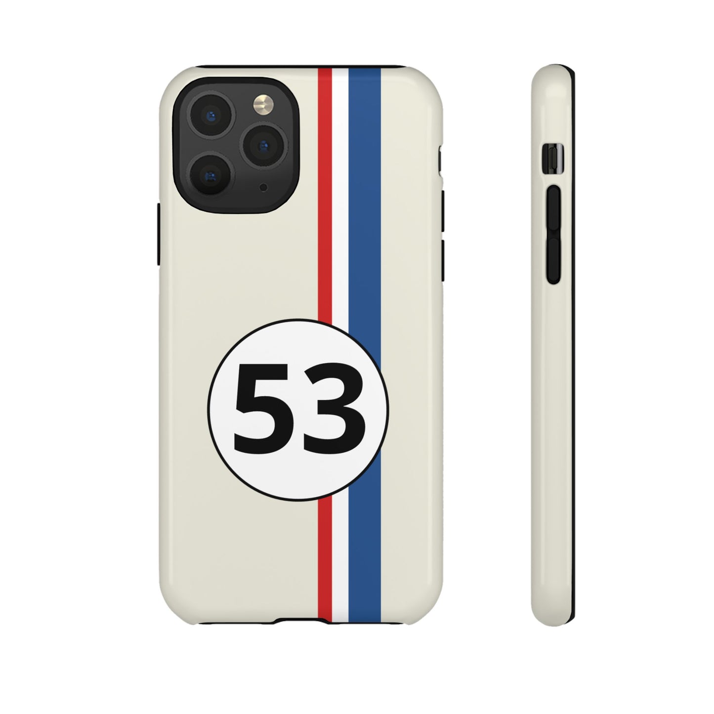 Racing Stripe Personalised Number Tough Phone Case for Apple iPhone, Samsung Galaxy and Google Pixel.