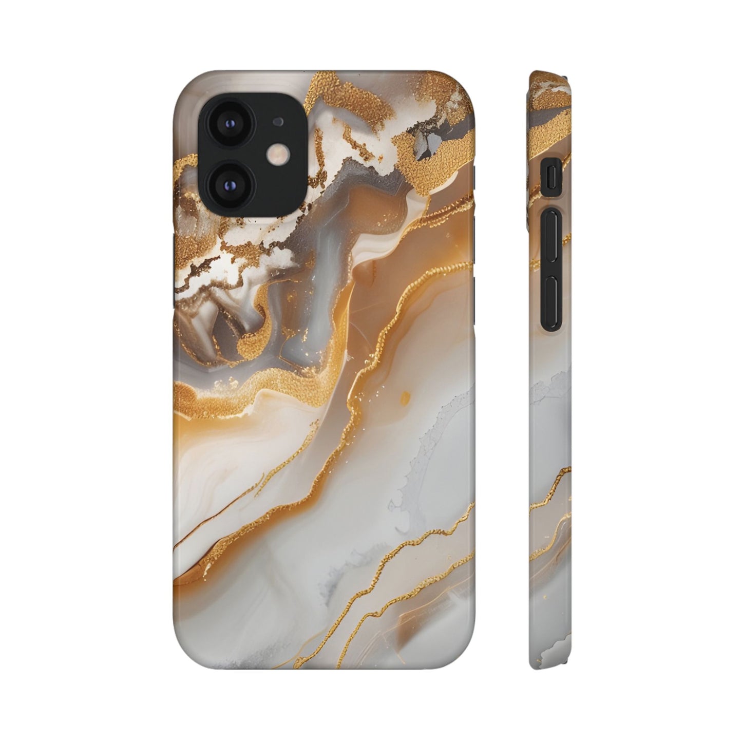 Gold Agate Phone Case – Marble Geode Snap Case