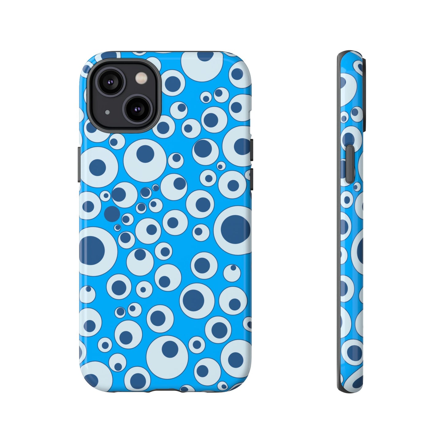 Blue Bubble Pattern Tough Phone Case — Retro Pop Circles Design