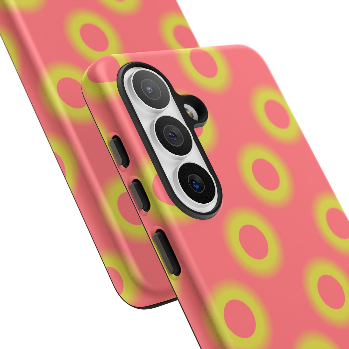 Neon Polka Dot Phone Case — Retro Pink & Lime Protective Cover