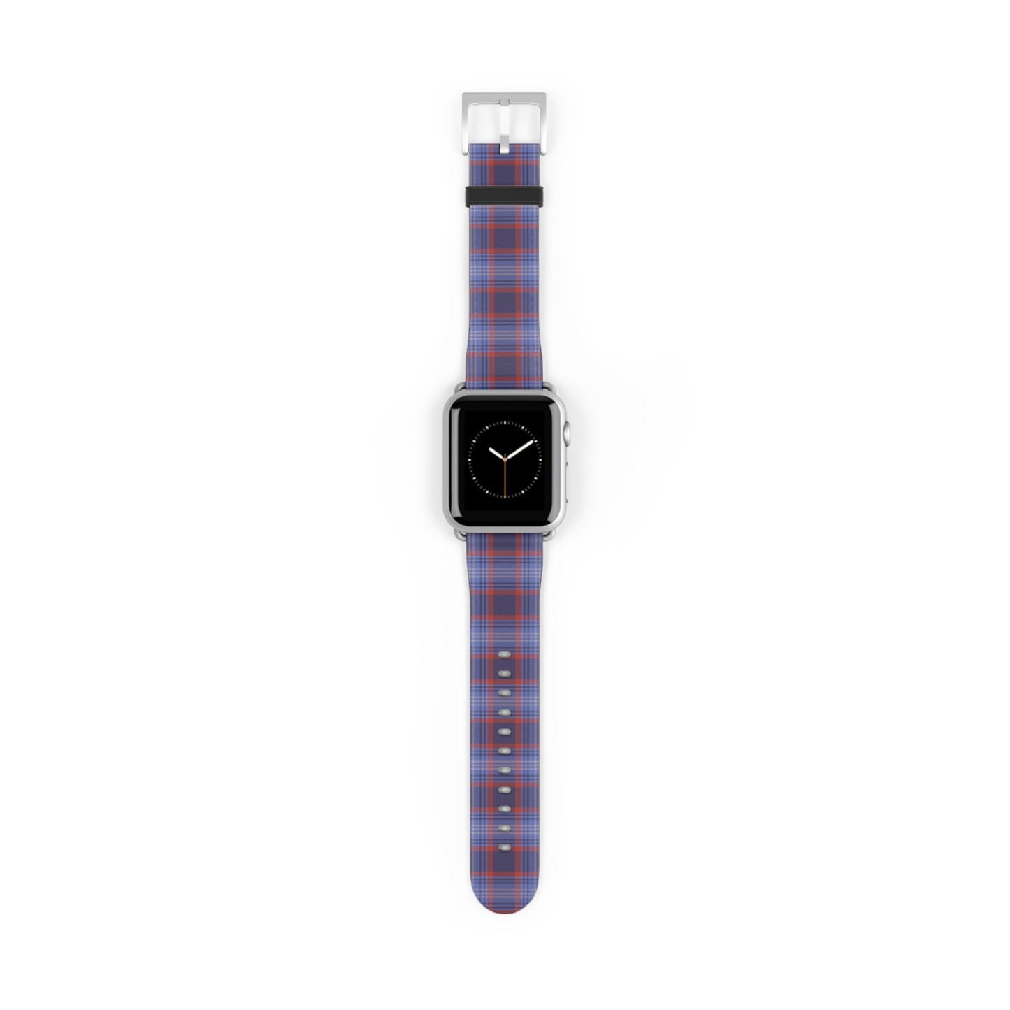 Apple Watch band in blue and red plaid, classic tartan strap, preppy style, perfect everyday band for men and women